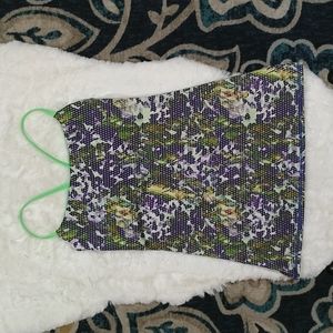 Lululemon athletic workout colorful printed tank top sz 6